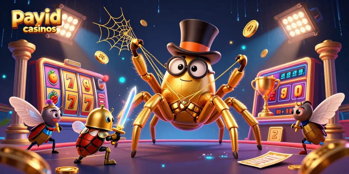 Experience thrilling moments at payid casinos with unique character interactions amidst vibrant casino elements.