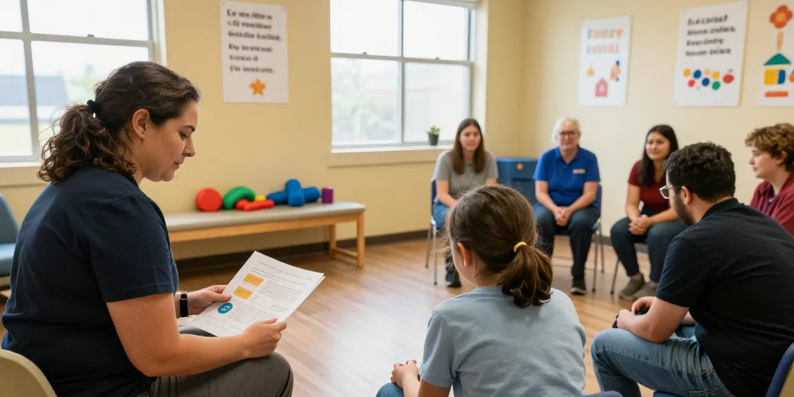 Autism support for adults Burlington in a therapy center where a therapist engages with a student in a warm, supportive atmosphere.